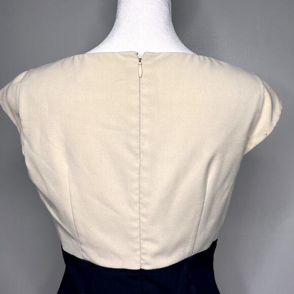 Calvin Klein Sheath Dress Size 6 Color Block Stretch Asymmetrical Neckline - Picture 6 of 12